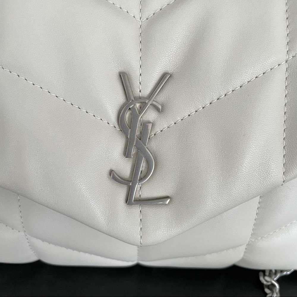 Saint Laurent White Loulou Puffer Mini Leather Bag - Picture 6 of 14